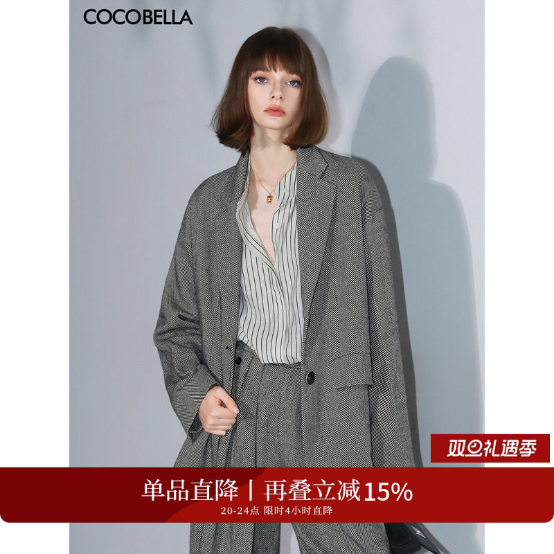 COCOBELLA人字纹轻商务西装
