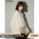 COCOBELLA气质名媛风手工压褶木耳边衬衫 女26春飘带衬衣SR7062