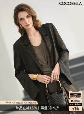 COCOBELLA高智感黑金开叉袖品质西装女春通勤西服外套SI43B-2