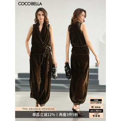 高端仿真丝丝绒显瘦灯笼裤