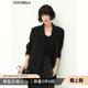 西服SI57B COCOBELLA高智感休闲廓形西装 外套女宽松通勤黑色正装