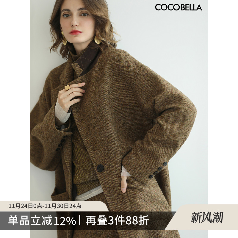 氛围担当暖姜黄羊毛大衣