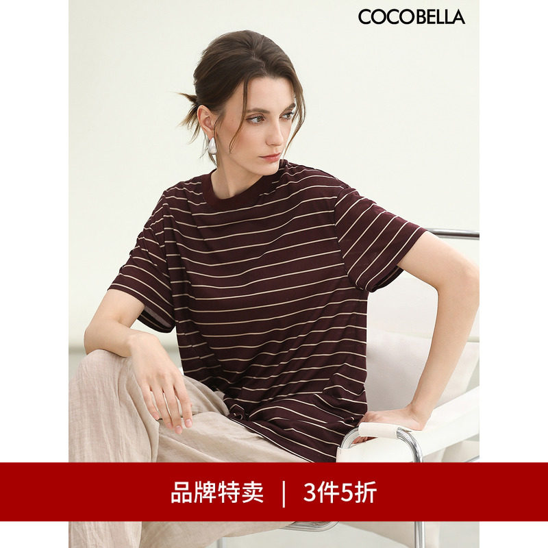 COCOBELLA撞色条纹短袖T恤