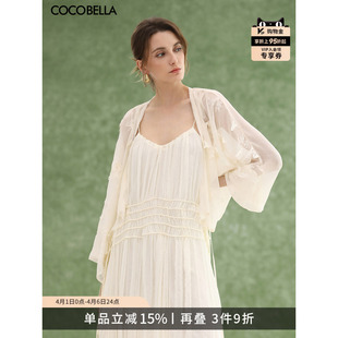 浪漫轻薄气质开衫 LC3202 女法式 COCOBELLA立体蝴蝶贴布绣雪纺衫