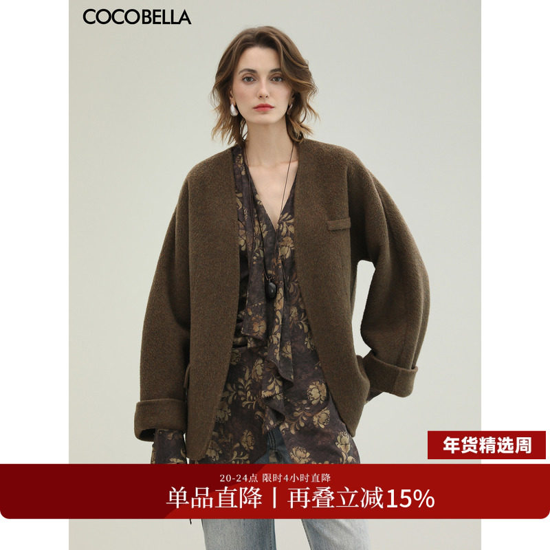 COCOBELLA双面呢手工羊毛大衣女秋冬通勤短款毛呢外套WL3019,女装/女士精品,毛呢外套,淘宝优惠券,粉丝福利购,淘宝优惠卷