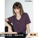 COCOBELLA金属LOGO垂坠舒适短袖 女宽松休闲圆领T恤NTS26 针织衫