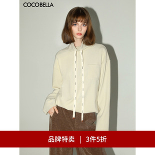 COCOBELLA简约休闲加厚高领卫衣舒适磨毛飘带上衣SE608 3件5折
