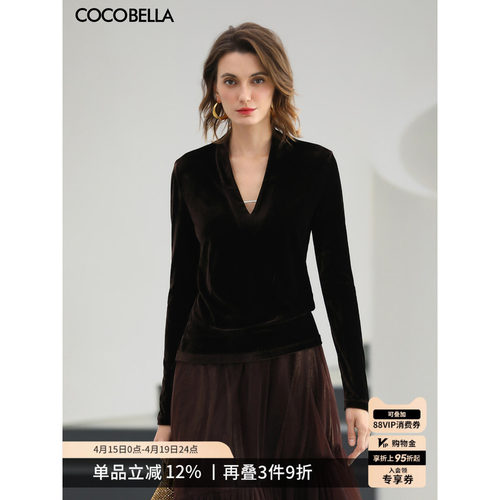 超有女人味复古丝绒打底衫