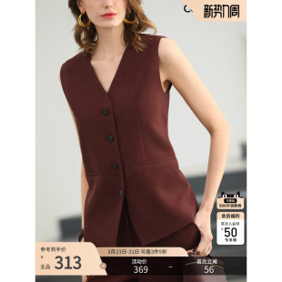 COCOBELLA安可拉红西装 风马夹女简约气质通勤休闲马甲WS7007