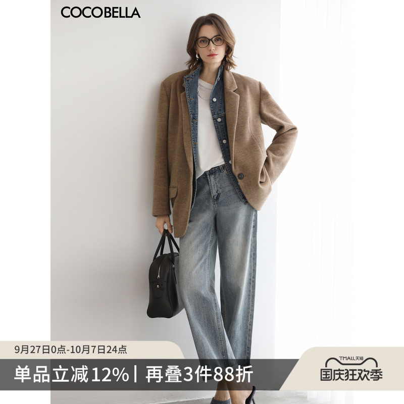 COCOBELLA复古小V腰牛仔裤