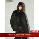 COCOBELLA新中式 镶边绗缝棉服秋冬国风烫金缎面棉衣外套MF3015