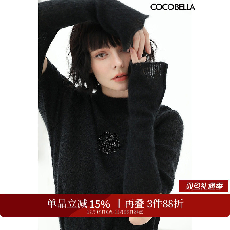 COCOBELLA山茶花拆卸袖毛衣