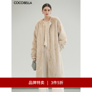 大衣FU0005 COCOBELLA仿全抽水貂环保皮草原色毛绒长款 3件5折