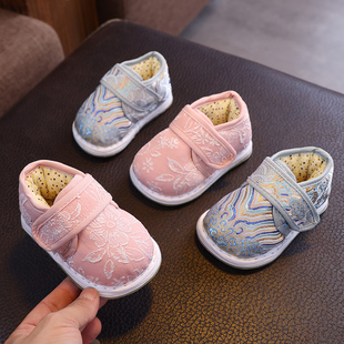 宝宝手工棉鞋1一3岁汉服鞋女童老北京布鞋儿童布棉鞋新中式古风鞋