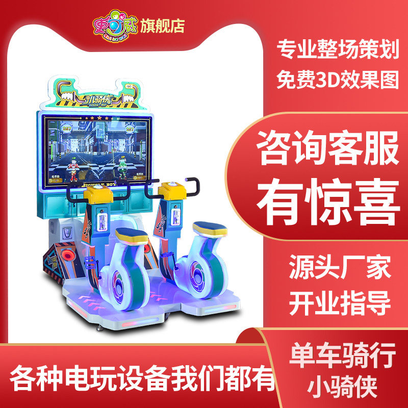 史可威游乐园双人骑行游戏机电玩城投币踩单车游艺机运动游乐设备