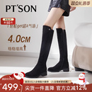 百田森靴子女2025新款爆款黑色靴子长筒靴女修饰腿型过膝长筒靴女