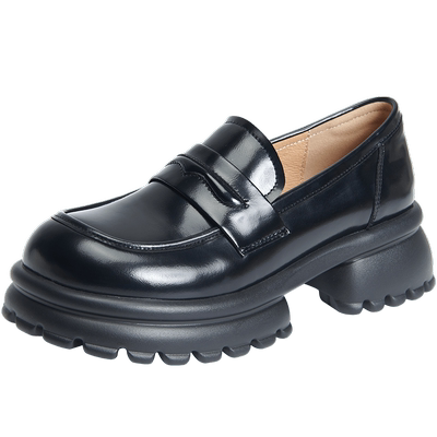 百田森增高复古厚底JK乐福鞋