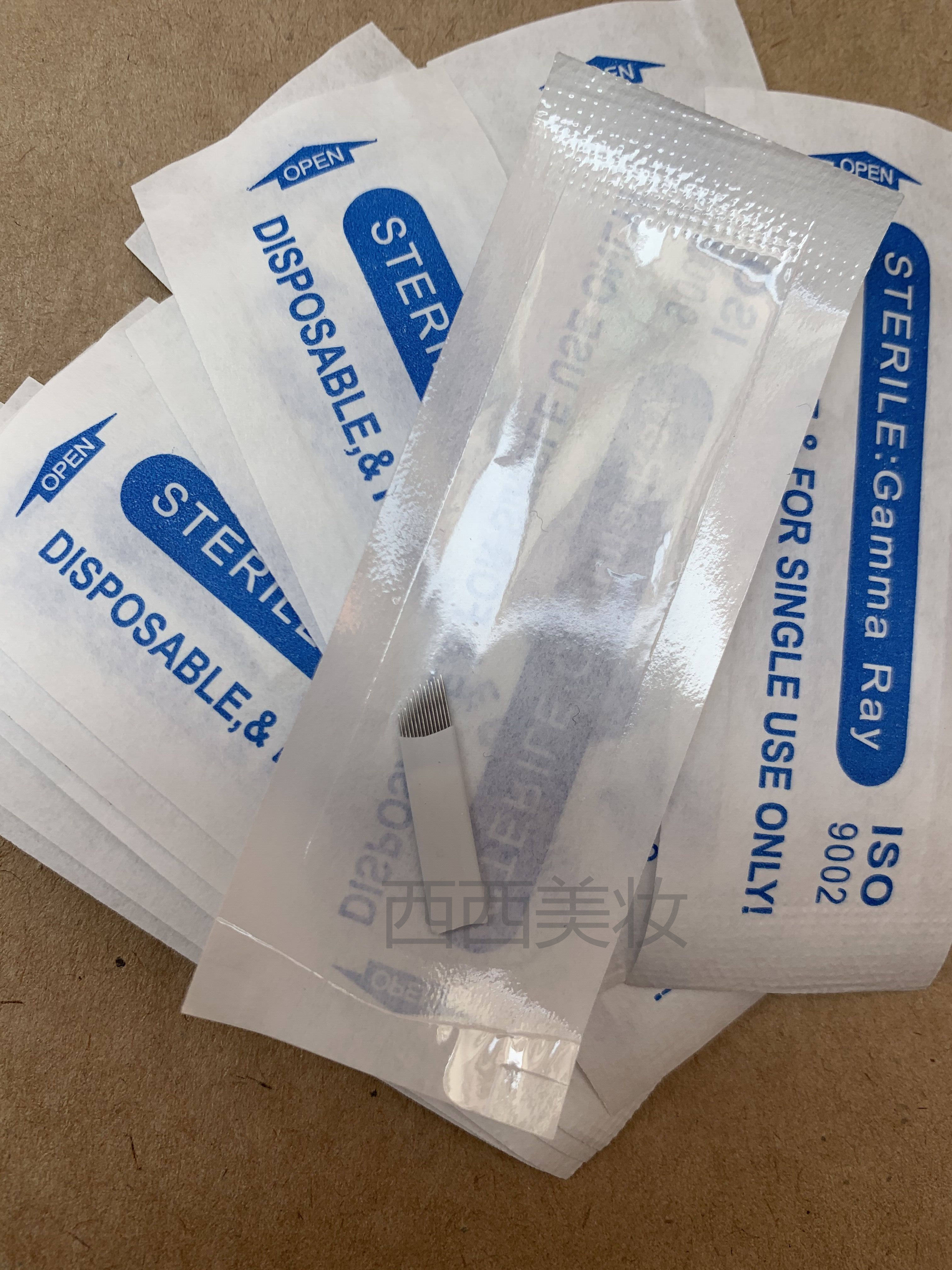 高低弧14针半永久纹眉手工针绣眉针线条针打雾眉针纹绣用品工具