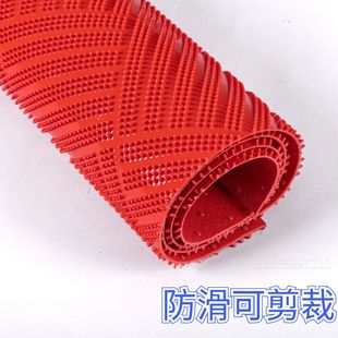 尖齿pvc家用纯色客厅红地垫迎宾门口防滑门垫脚垫塑胶厨房浴室外