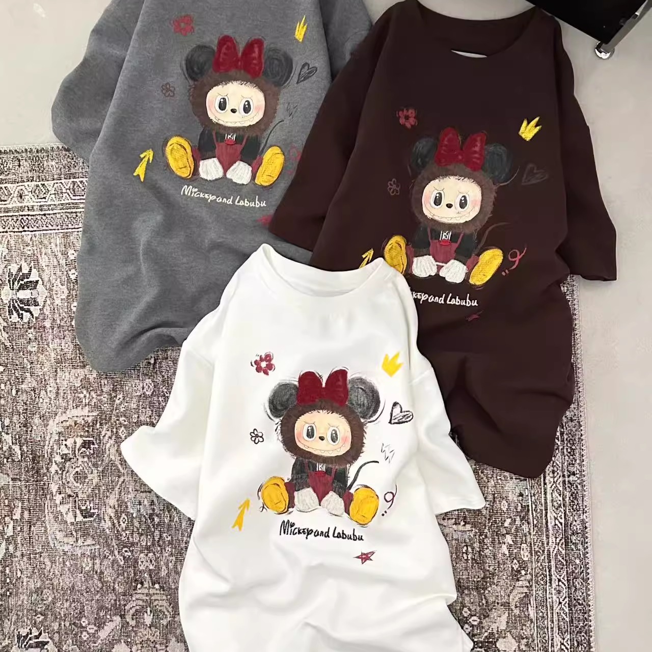 ZW卓娃2025秋冬新款韩版卡通T恤