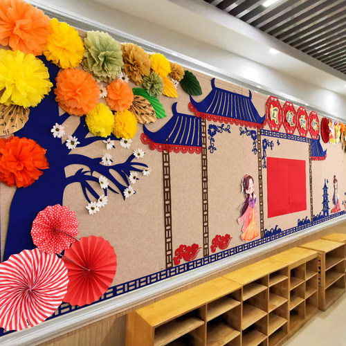 幼儿园元旦新年开学春暖花开主题环创文化评比黑板报墙面墙饰墙贴