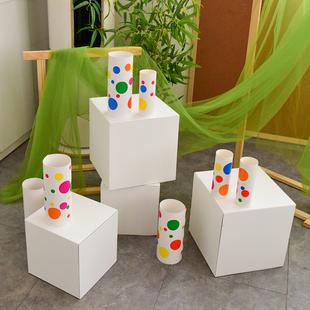 创意手绘惊喜牛皮纸盒幼儿园开学展示立体堆堆纸箱环创装饰材料