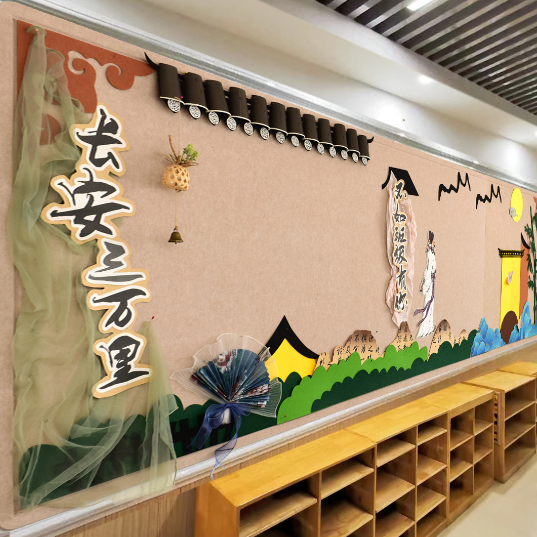 幼儿园长安三万里国风主题黑板报