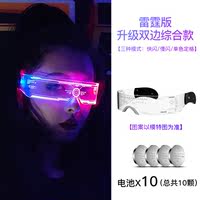 Cyberpunk LED illuminated glasses, Internet celebrity disco equipment, futuristic technological feel, bar performance props, sci-fi trend thumbnail 6