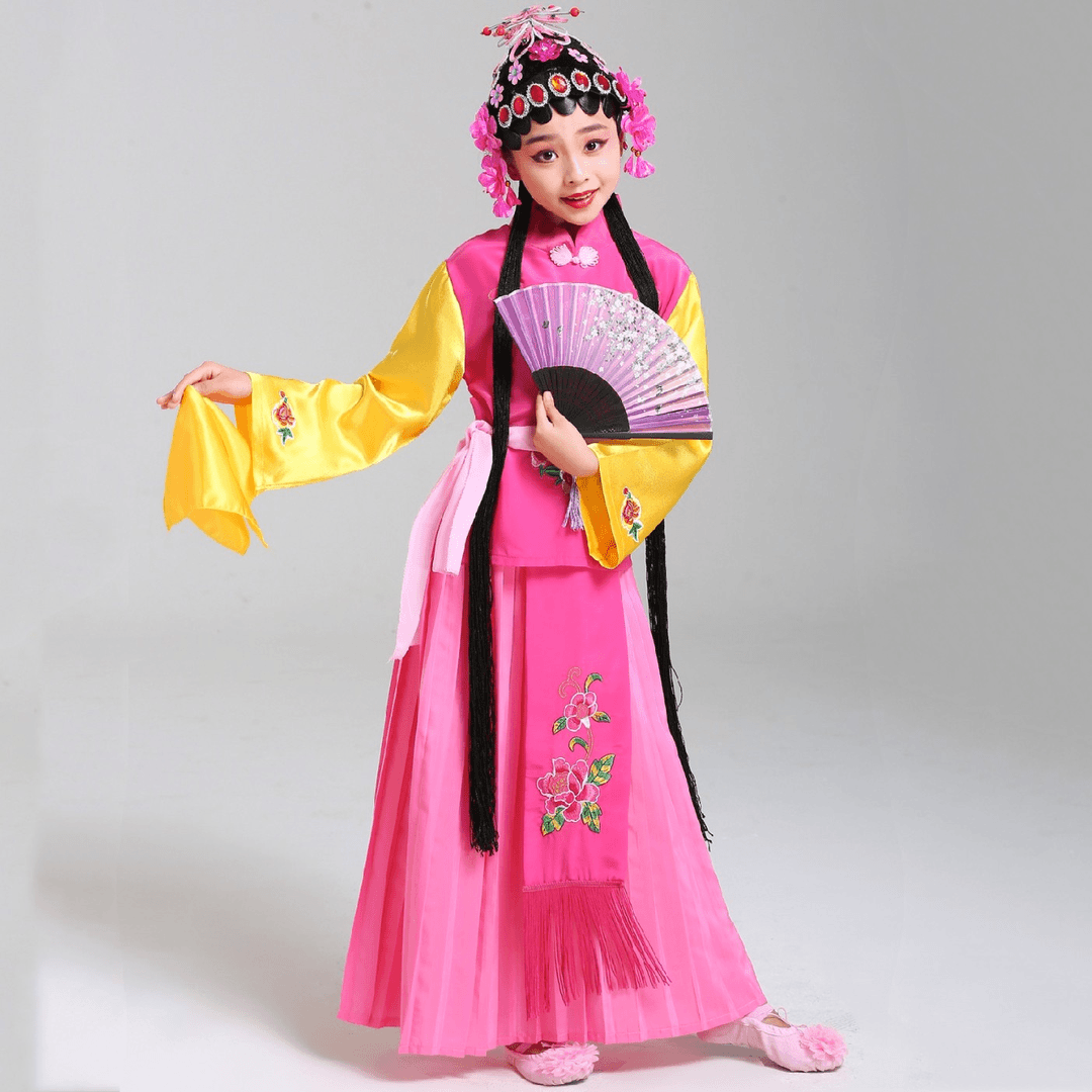 演出服卖水戏服六一京剧水袖昆曲俏花旦越剧豫剧儿童中国风表演服