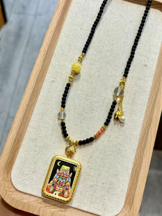 原创设计手工编织黑色晶石扎吉拉姆项链