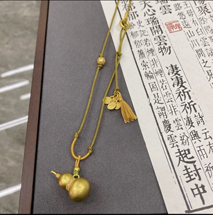 国潮风手工编绳古法轻奢小葫芦可调节项链 新中式