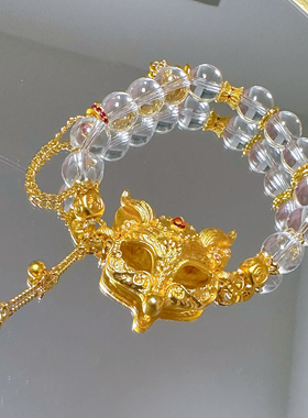 狐面大师錾刻狐狸面具手链