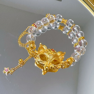 狐面大师錾刻狐狸面具手链