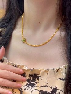 项链 蝴蝶七彩花蹦迪珠设计款