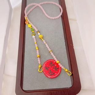 粉色珠珠民族风万能实用双钩链