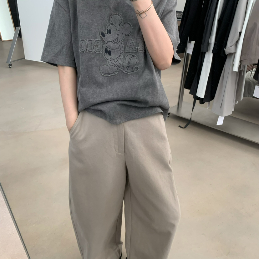 LOW FLAT秋上新韩系米奇休闲短袖T恤Y1634NT181