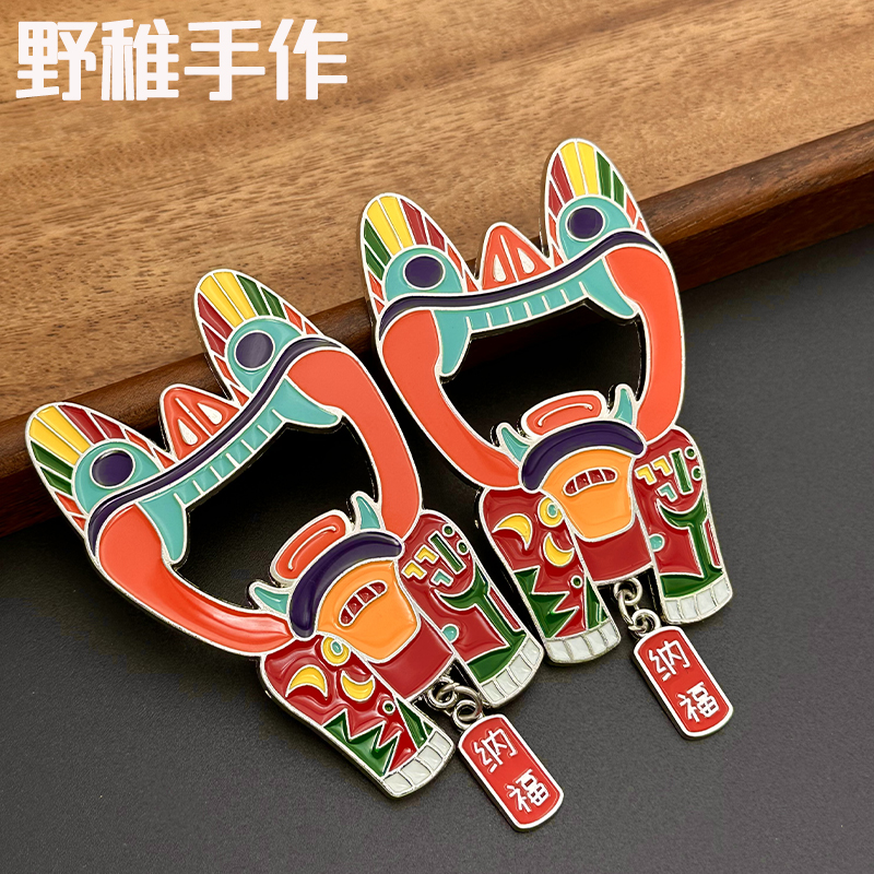 云南民族瓦猫冰箱贴金属合金开瓶器旅游文创纪念品创意手工艺礼物