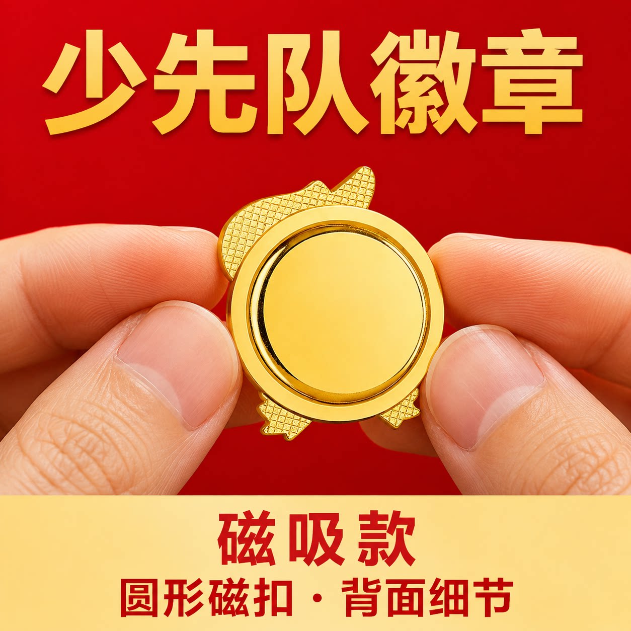 少先队员队徽磁吸款强磁铁吸铁石标准款胸章正版不褪色小学生徽章