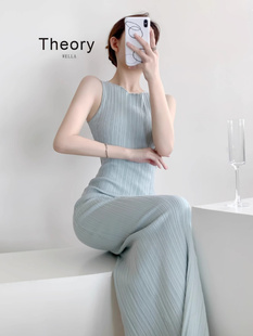 连衣裙女 新款 茶歇高级感冰丝针织背心裙无袖 法式 Theory WELLA夏季