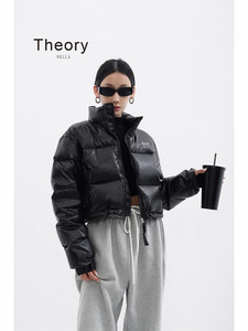 T.heory wella 短款辣妹哥特字刺绣羽绒服女秋冬新款加厚外套潮
