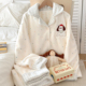 秋冬季 卡通波点小狗珊瑚绒睡衣女款 2025新款 加绒加厚法兰绒家居服