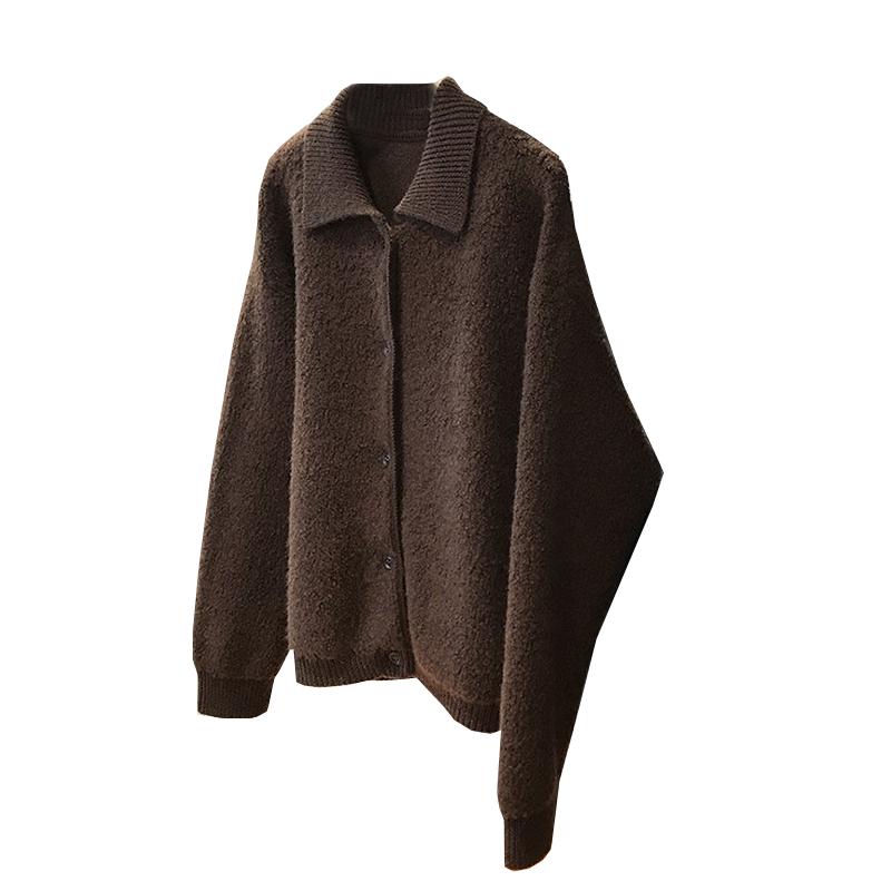 长袖单排扣翻领休闲百搭外套