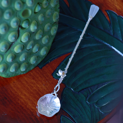 和合大仙人 原创国风新中式 天然荔枝冻莲蓬雕花勺 复古餐具 勺子