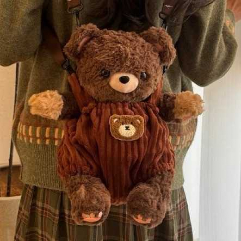 卡通毛绒小熊双肩包11