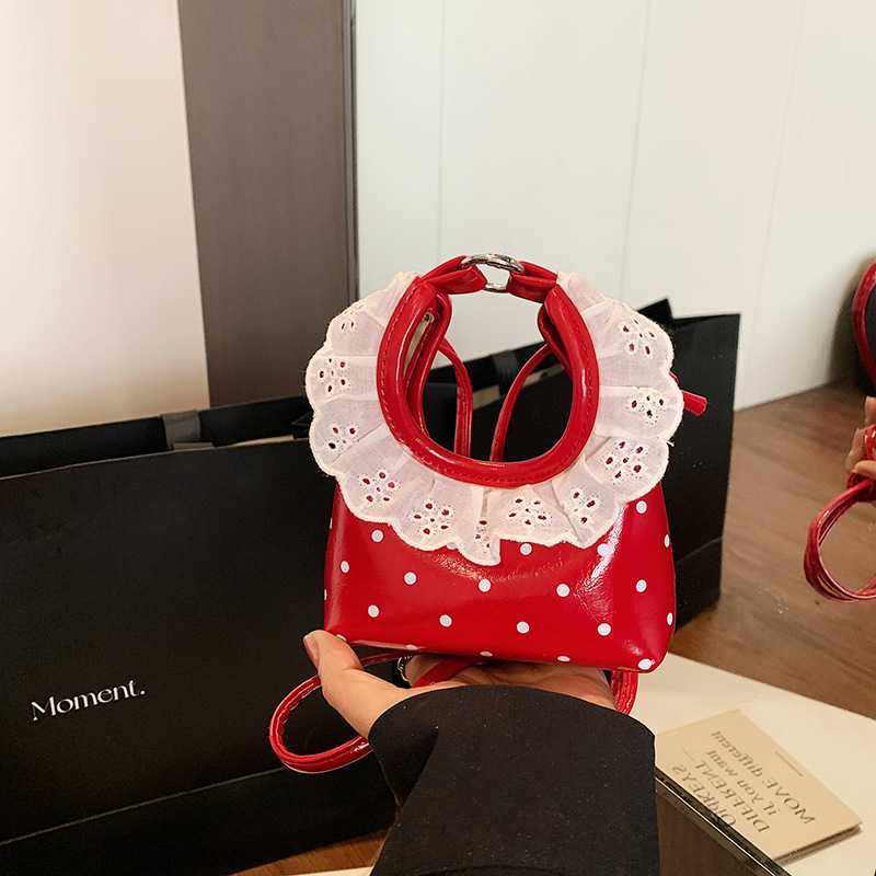 甜美可爱蕾丝公主迷你包包女波点小香风儿童斜挎包亲子配饰手拎包