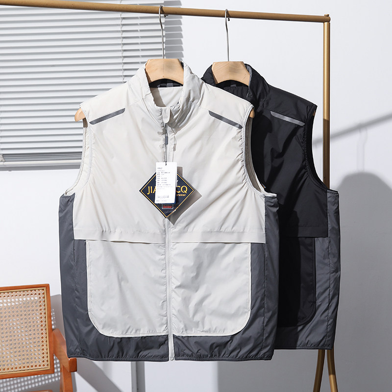 户外轻量化！冬季男士户外拒水夹棉保暖撞色工装休闲立领棉马甲潮,男装,常规马甲,淘宝优惠券,粉丝福利购,淘宝优惠卷