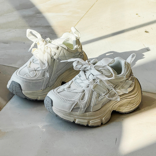 青少年潮鞋轻便舒适老爹鞋男女童鞋百搭透气网面运动鞋户外跑步鞋