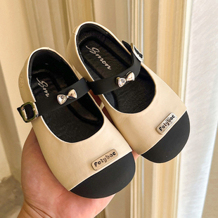 儿童小皮鞋女童单鞋2026新款春季宝宝小童公主软底黑色洋气蝴蝶结