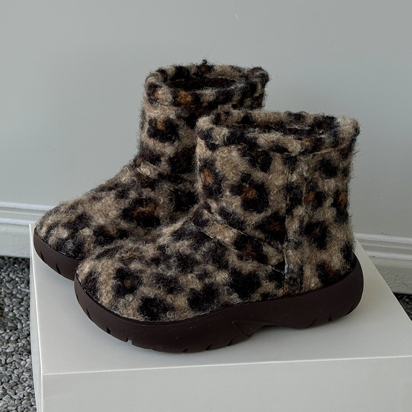 毛呢豹纹女童棉靴儿童雪地靴冬季加绒加厚保暖男童短靴中大童鞋潮,童鞋/婴儿鞋/亲子鞋,雪地靴,淘宝优惠券,粉丝福利购,淘宝优惠卷