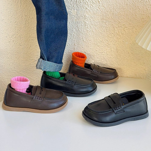 TOPSTAR女童黑色jk小皮鞋英伦风